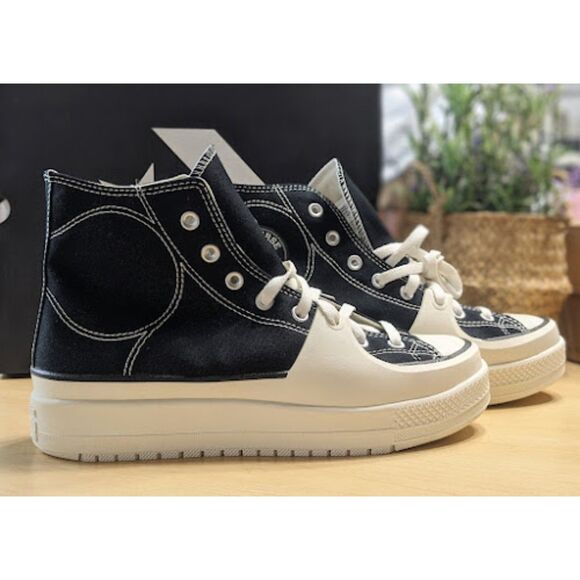 Converse CTAS Construct Black & White Unisex High Top Shoes M10 W11.5 NIB - Picture 2 of 14